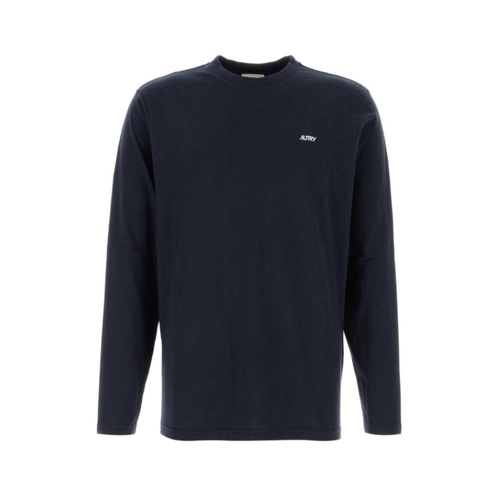 AUTRY Men's Long Sleeve Crewneck T-Shirt with Logo Men BLUE T-Shirts